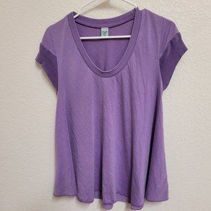 Aritzia Purple Flared Short-sleeved Shirt